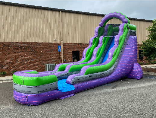 purple marble inflatable waterslide rental