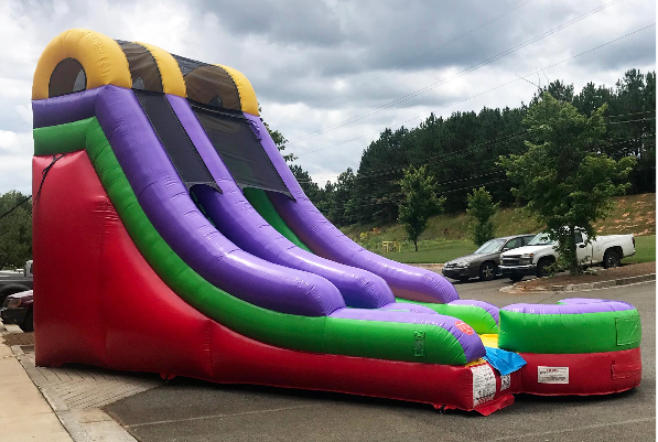 retro rainbow waterslide