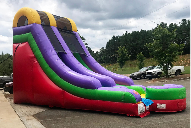 retro rainbow wet dry waterslide rental