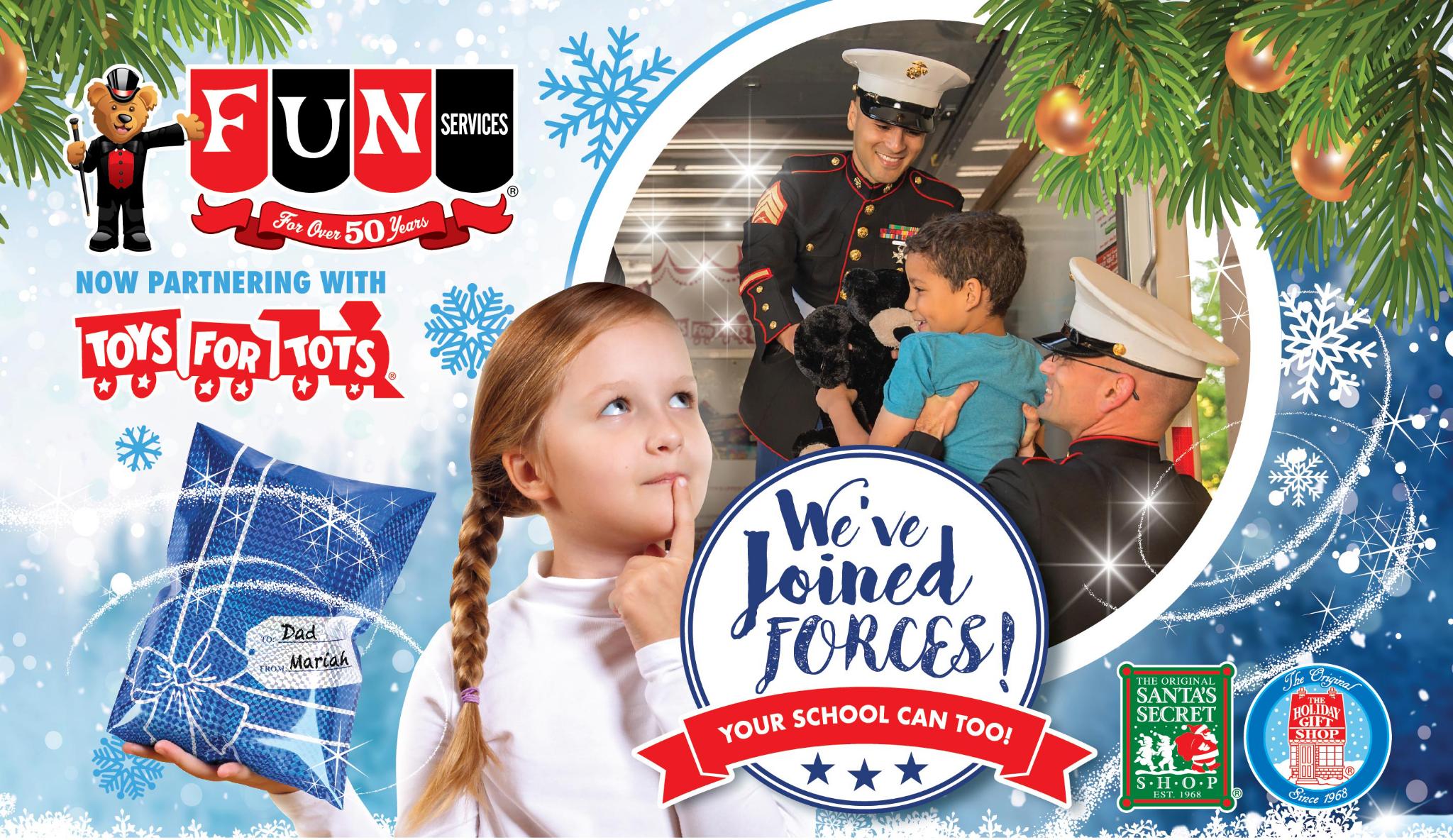 Fun Services Holiday Gift Shop now partnering with Toys for Tots 