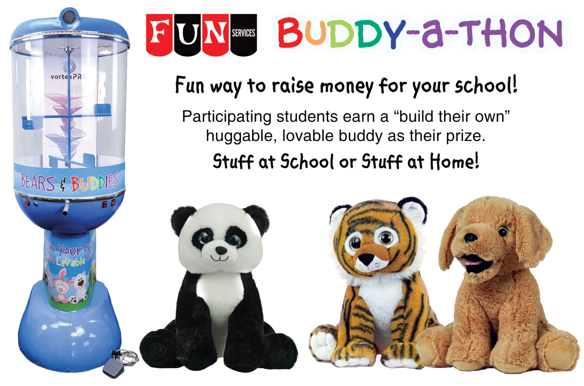 Buddy a thon fundraising, build a plush bear, school fundraising